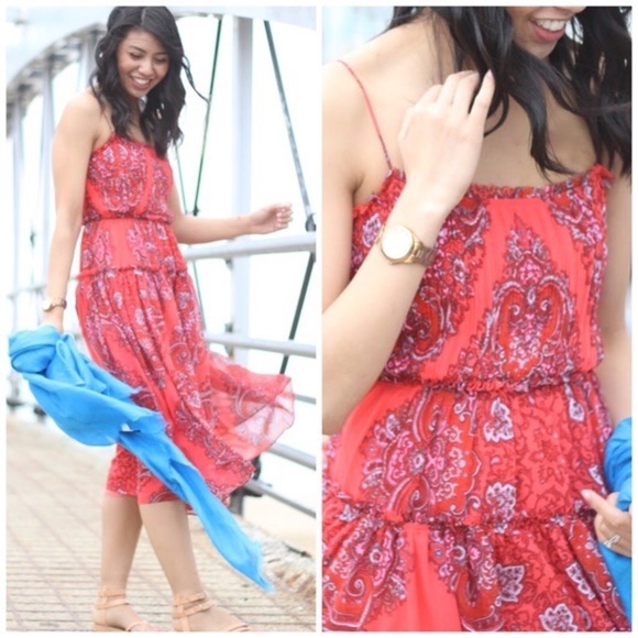 Banana Republic Blogger Favorite! Paisley Pleaded Midi Dress, 6 - Picture 2 of 11